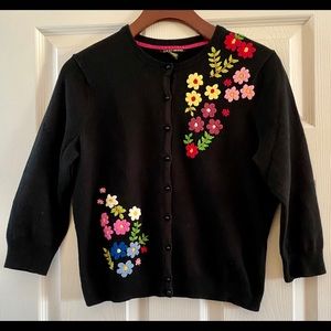 RARE Vintage Lucky Brand Embroidered Cardigan L But Runs S